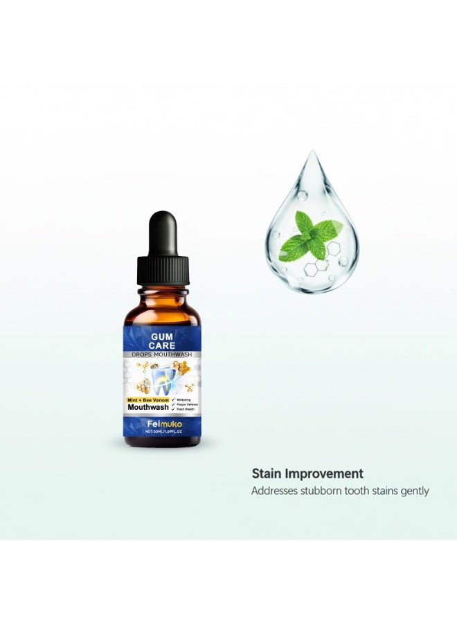 Feimuko 2-PACKS Bee Venom Mint Mouthwash | Daily Cleaning and Antibacterial Care for Healthy Teeth 50ml *2 - Image 4